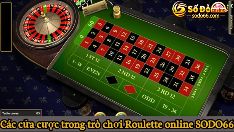 Các cửa cược trong Roulette online SODO66