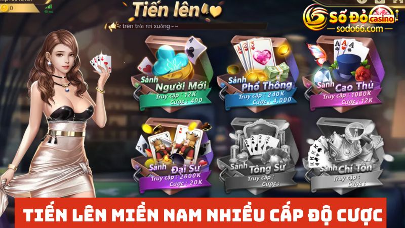 Tiến lên online đa dạng cấp độ bàn cược 